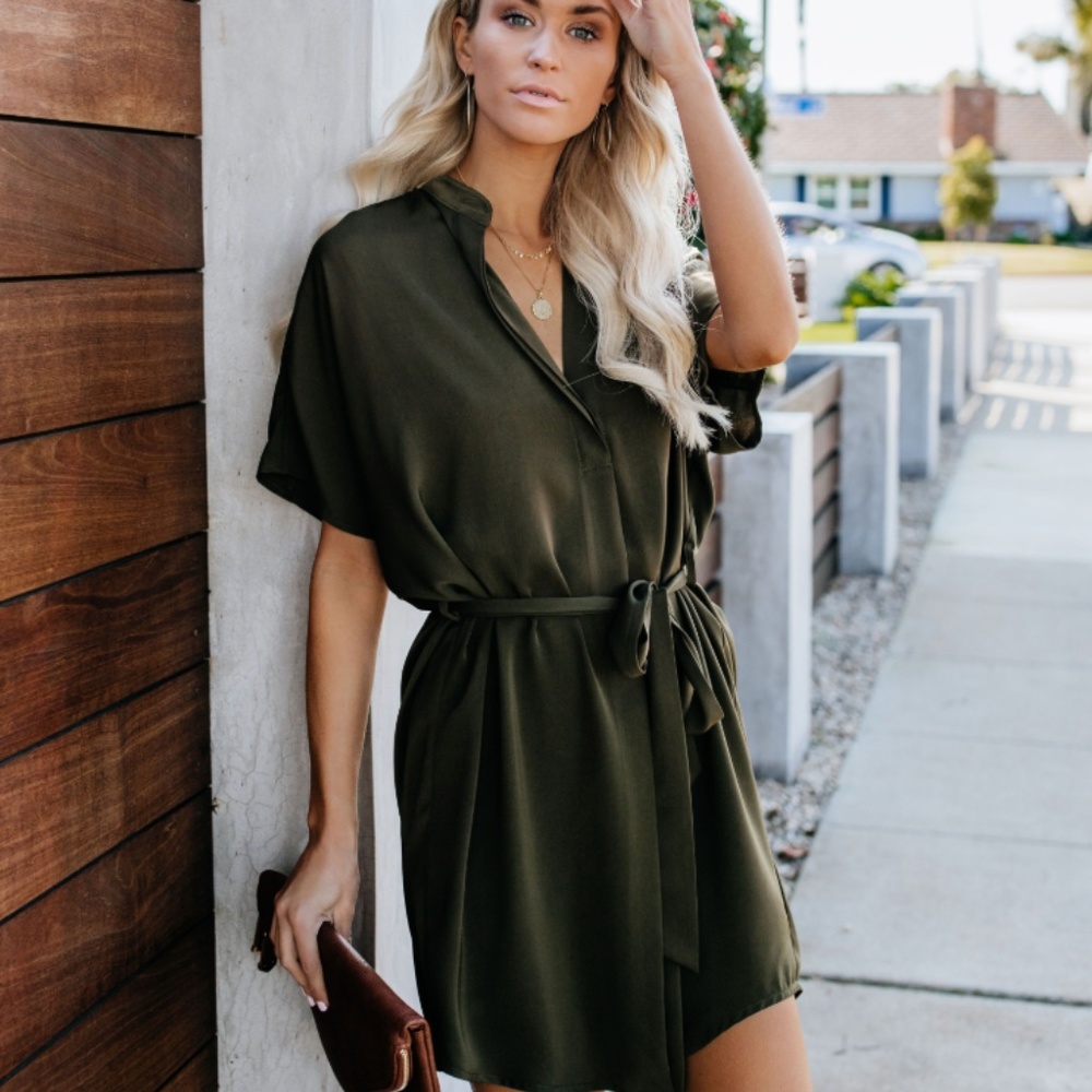VICI "I'm On to You" Dress - dark green
